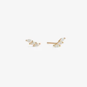 TRIPLE ALIGNED ZIRCONIA STUDS Gold