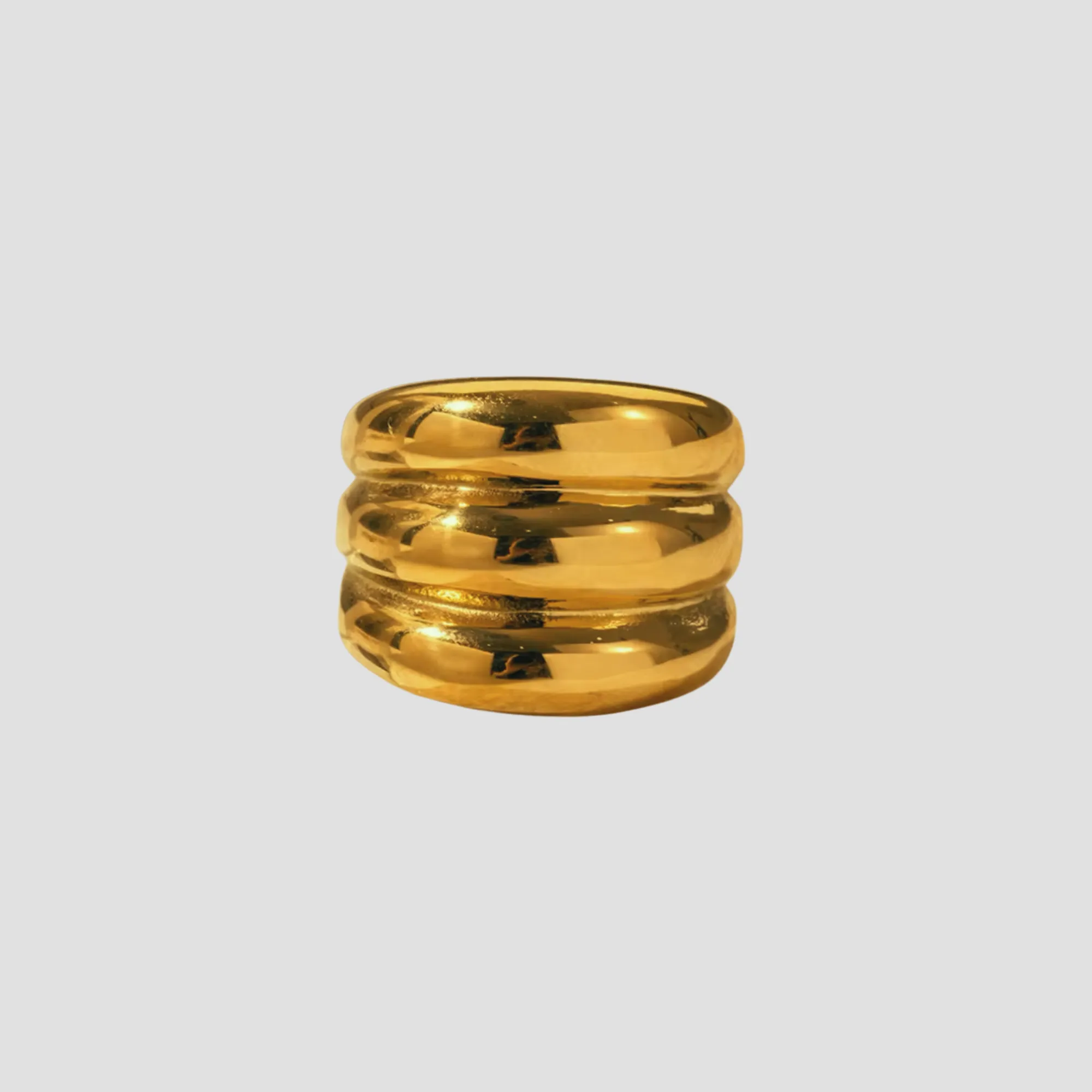 Triple Bubble Band 18k Gold Ring