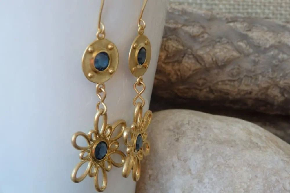 Two Flower Chandelier Earrings