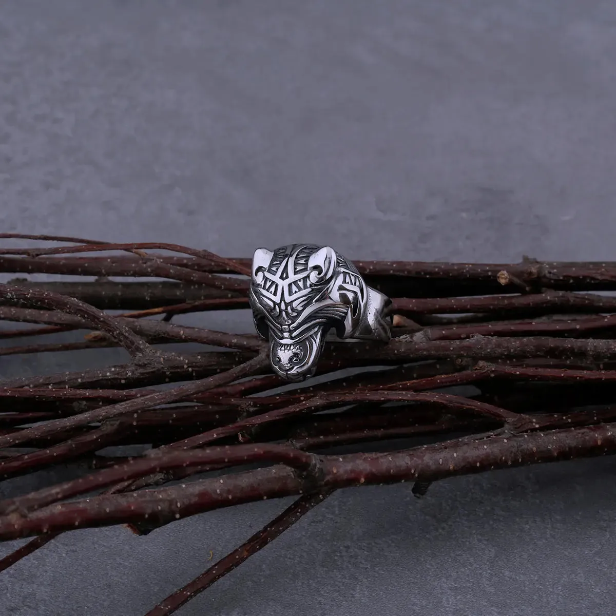 Viking Wolf Head Men Fashion Charm Vintage Punk Hip Hop Biker Viking Ring