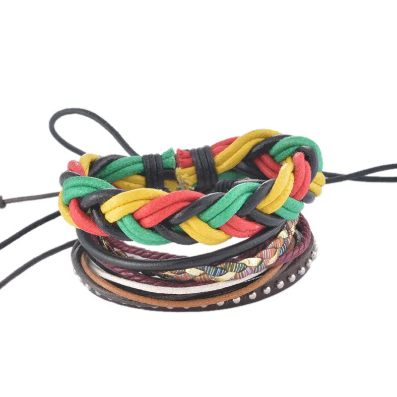 Vintage Multilayer Leather Bracelet Men Jewelry Bohemian Rock Wooden Bead Bracelets For Women Love Vintage Bracelets & Bangles