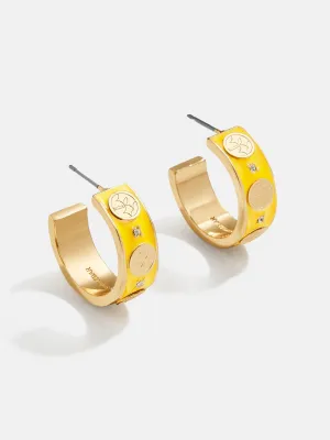 WEAR By Erin Andrews x BaubleBar Pittsburgh Steelers Enamel Hoop Earrings - Pittsburgh Steelers