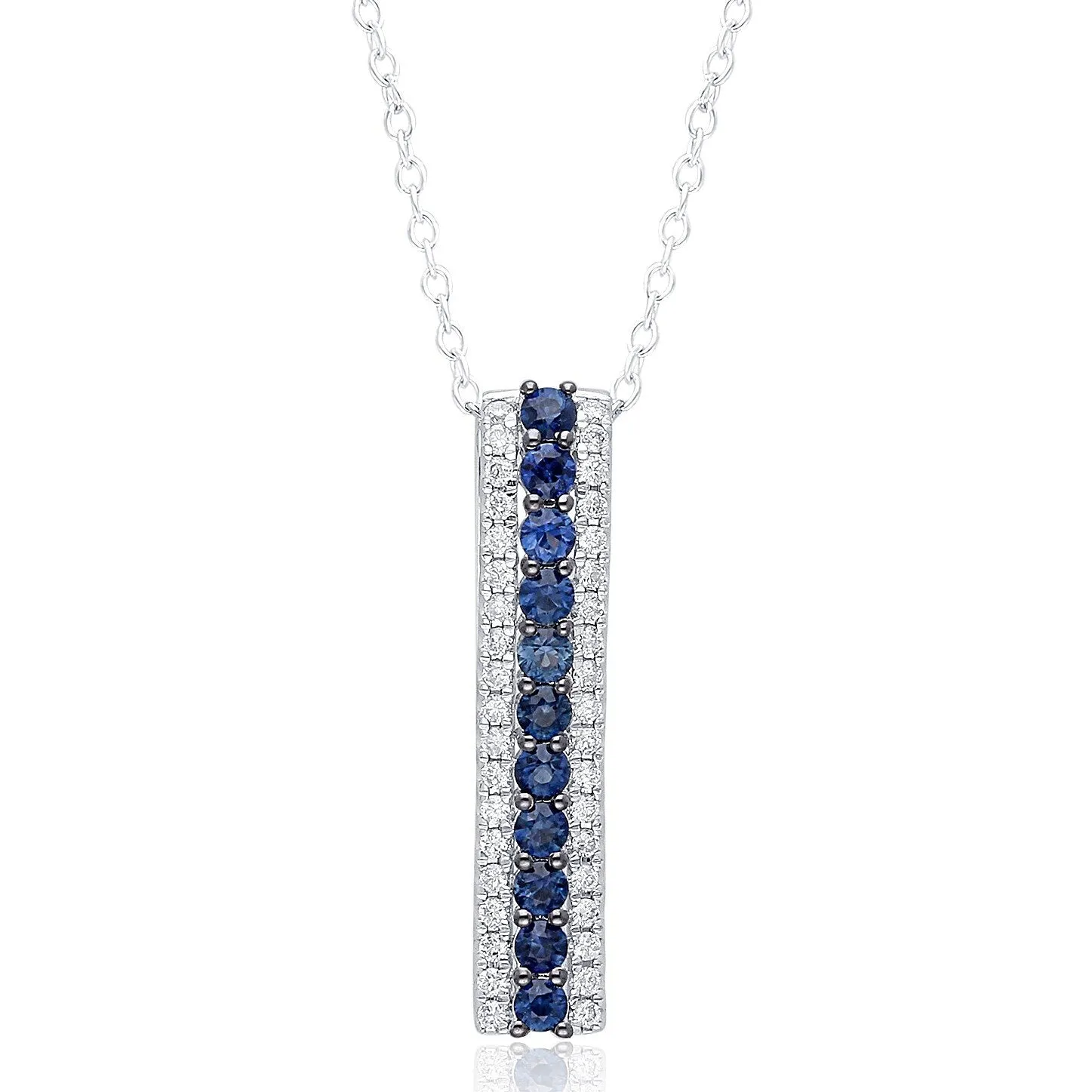 White Gold Sapphire & Diamond Infinite Pendant