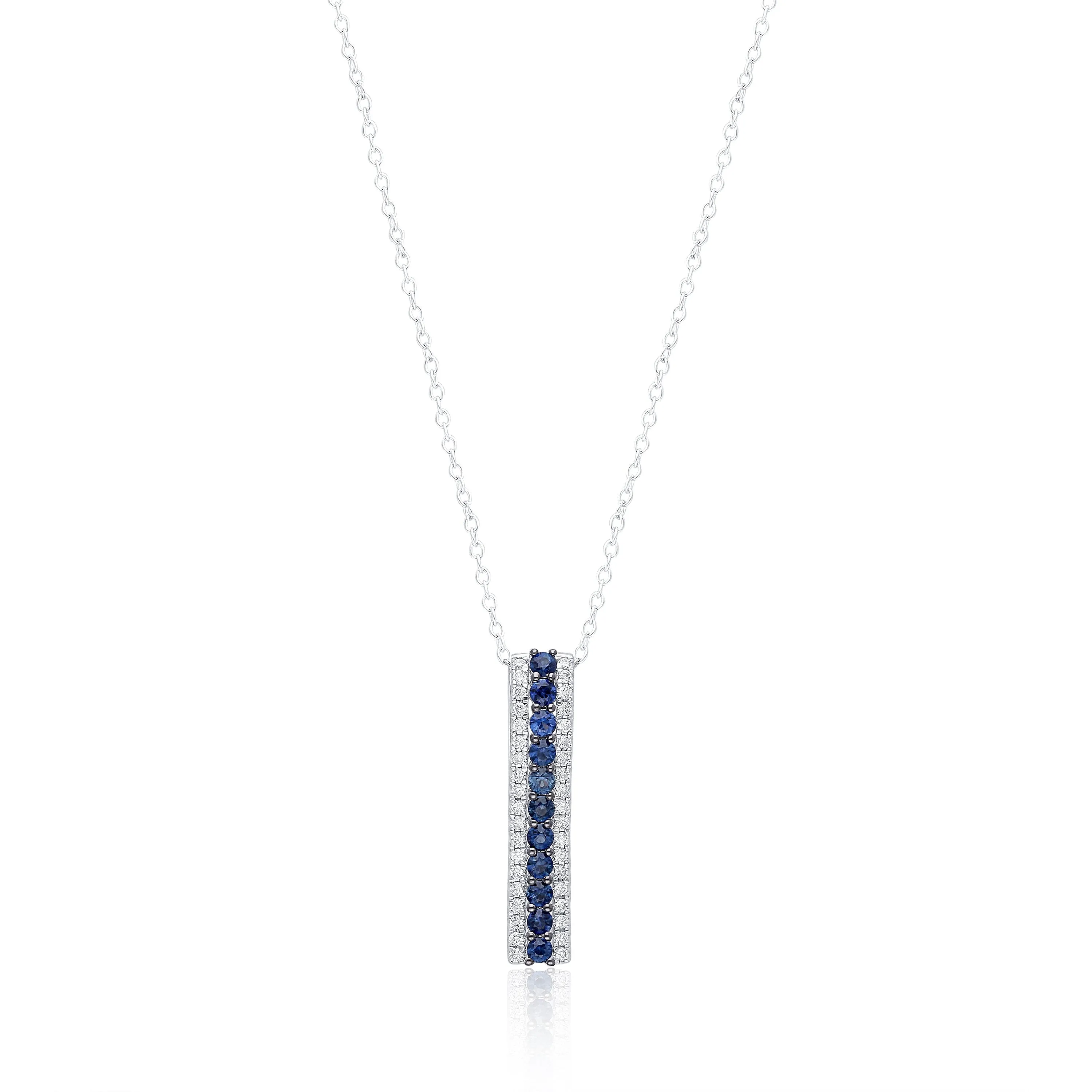 White Gold Sapphire & Diamond Infinite Pendant