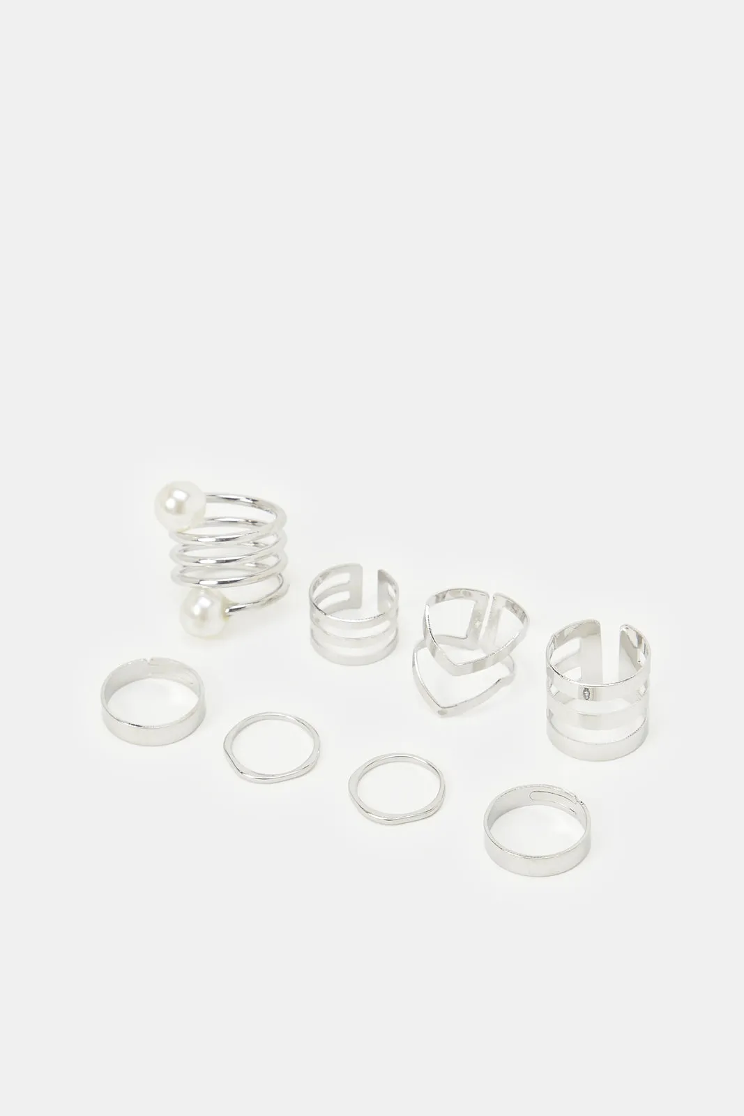 Women Silver Rings (8Piece)