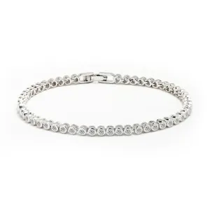 Women Tennis Bracelet Luxury Platinum Plated Round Clear CZ Tennis Bracelets & Bangles for Elegant Party Jewelry