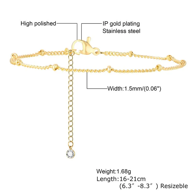 Women Ultra Thin Chain Link Cross Bracelet