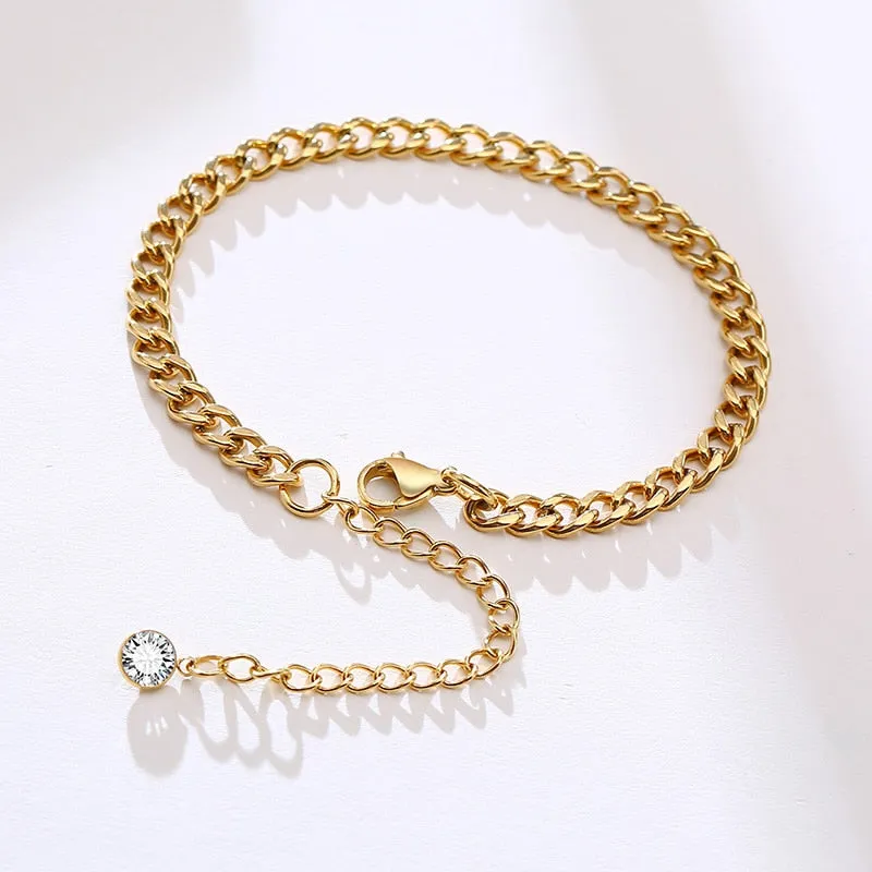 Women Ultra Thin Chain Link Cross Bracelet