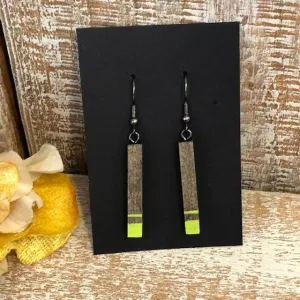 Wooden Stripe Earrings Mint